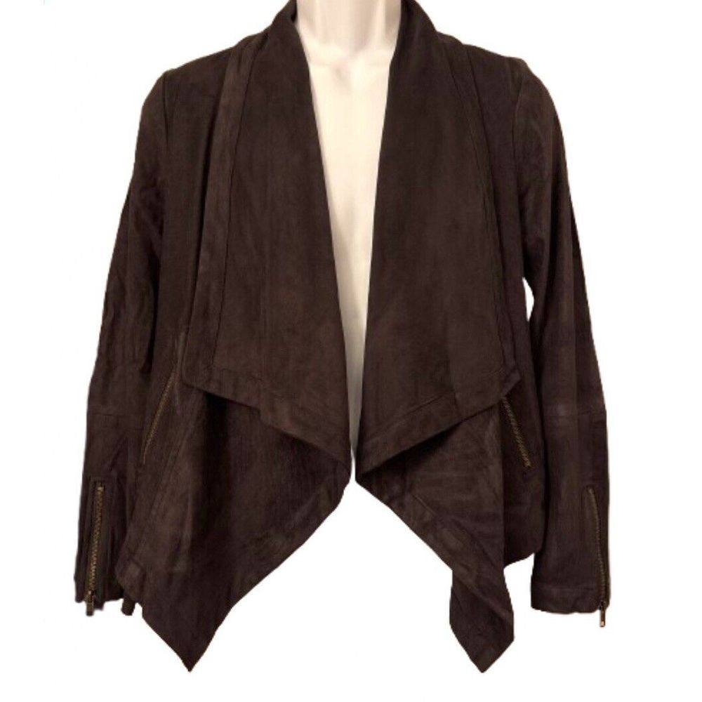 Cupcakes and Cashmere Open Jacket Black Zipper pockets Zipper Sleeves